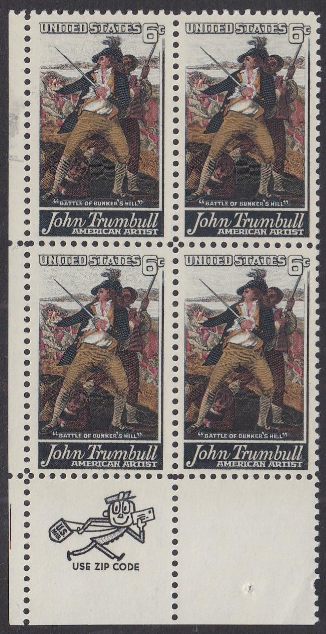 # 1361 (1968) Trumbull - Mr. Zip, BK/4, LL, MNH