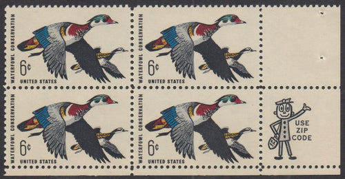 # 1362 (1968) Ducks - Mr. Zip, BK/4, LR, MNH