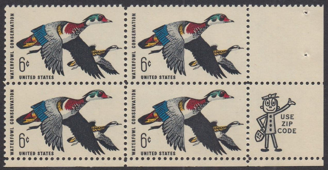 # 1362 (1968) Ducks - Mr. Zip, BK/4, LR, MNH