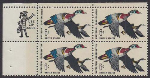 # 1362 (1968) Ducks - Mr. Zip, BK/4, UL, MNH