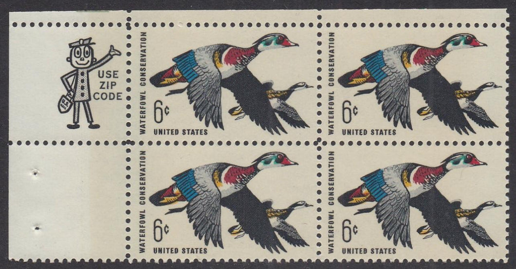 # 1362 (1968) Ducks - Mr. Zip, BK/4, UL, MNH