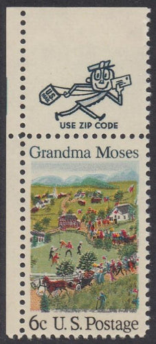 # 1370 (1969) Grandma Moses - Mr. Zip, Sgl, UL, MNH