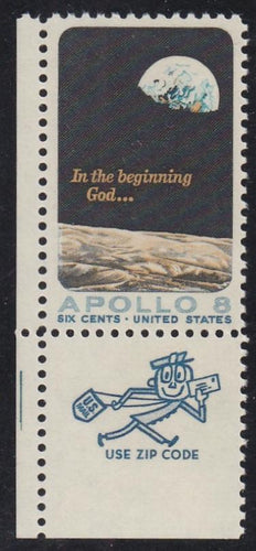 # 1371 (1969) Apollo 8 - Mr. Zip, Sgl, LL, MNH
