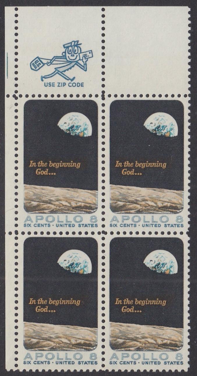 # 1371 (1969) Apollo 8 - Mr. Zip, BK/4, UL, MNH