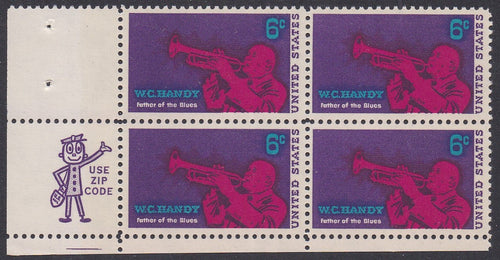 # 1372 (1969) WC Handy - Mr. Zip, BK/4, LL, MNH