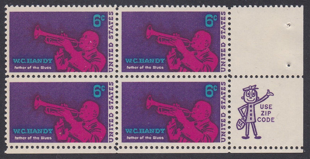 # 1372 (1969) WC Handy - Mr. Zip, BK/4, LR, MNH