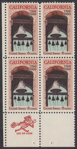 # 1373 (1969) California - Mr. Zip, BK/4, LL, MNH
