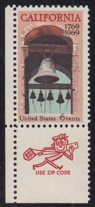# 1373 (1969) California - Mr. Zip, Sgl, LL, MNH