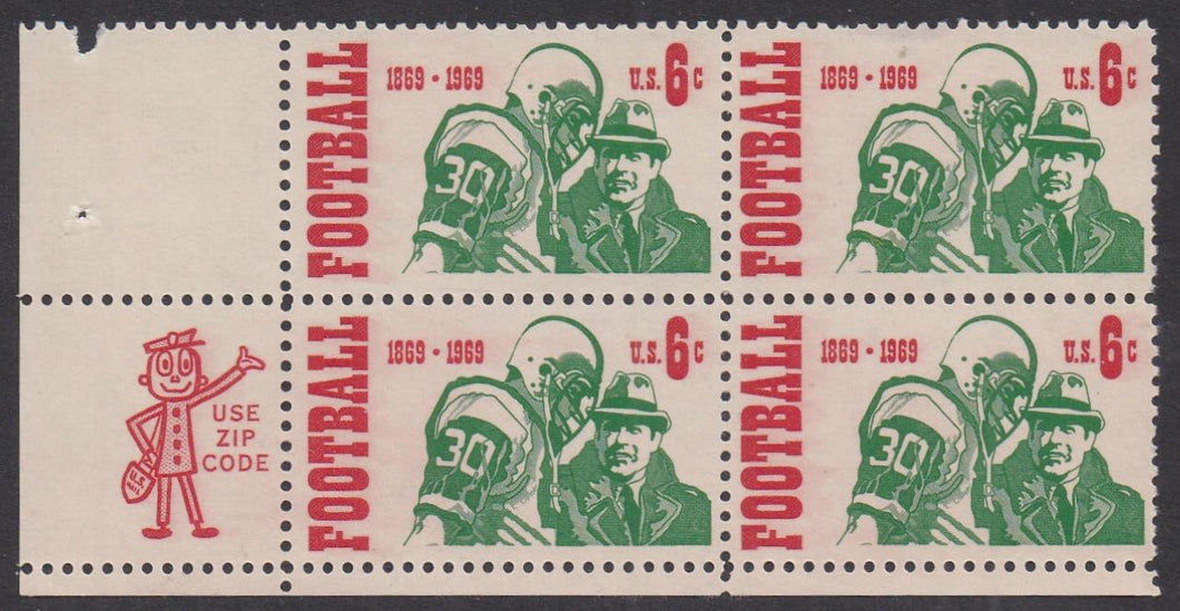 # 1382 (1969) Football - Mr. Zip, BK/4, LL, MNH