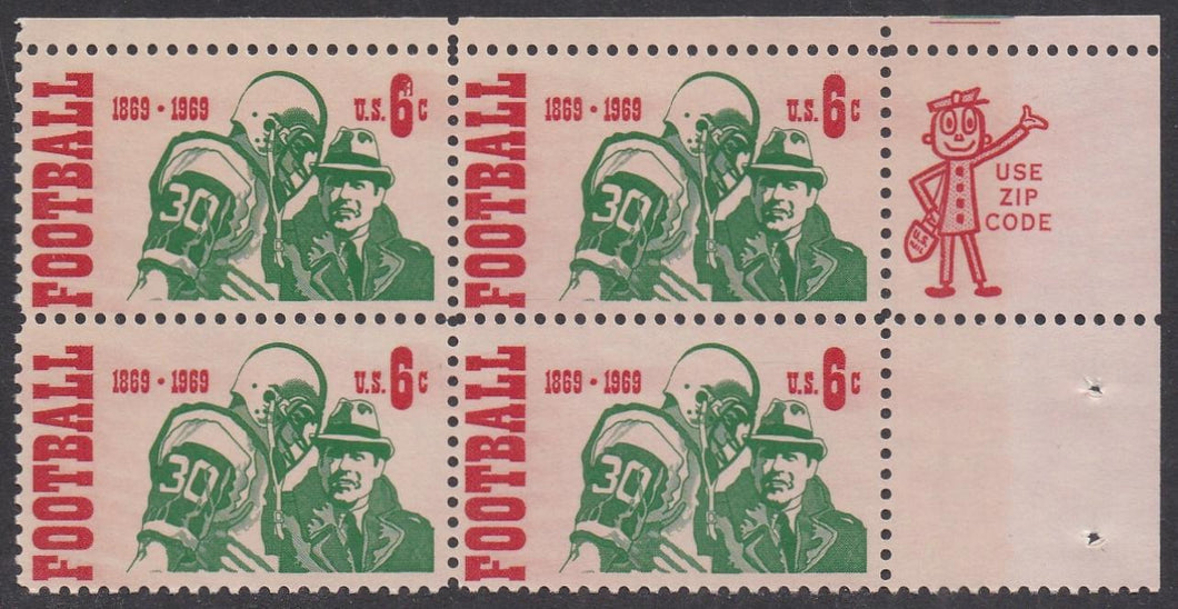 # 1382 (1969) Football - Mr. Zip, BK/4, UR, MNH