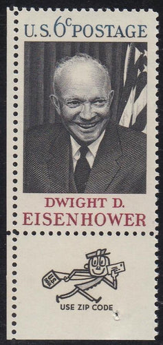 # 1383 (1969) Eisenhower - Mr. Zip, Sgl, LL, MNH