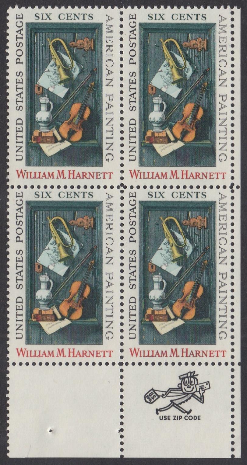 # 1386 (1969) Harnett - Mr. Zip, BK/4, LR, MNH