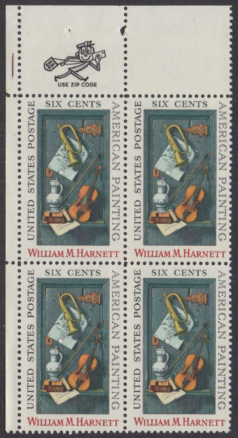 # 1386 (1969) Harnett - Mr. Zip, BK/4, UL, MNH