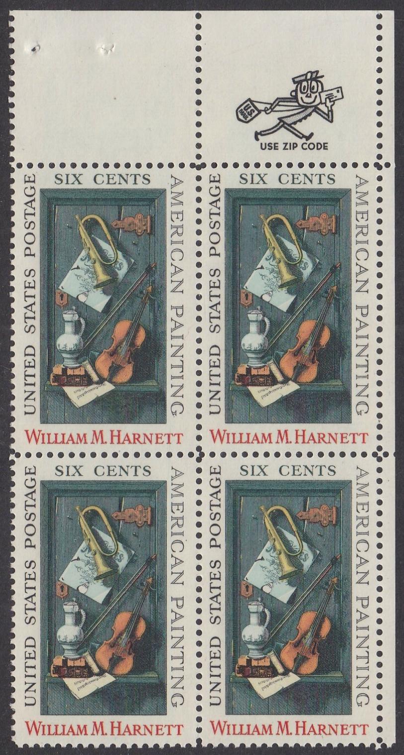 # 1386 (1969) Harnett - Mr. Zip, BK/4, UR, MNH