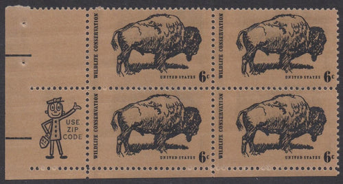 # 1392 (1970) Buffalo - Mr. Zip, BK/4, LL, MNH