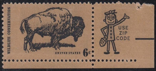# 1392 (1970) Buffalo - Mr. Zip, Sgl, LR, MNH
