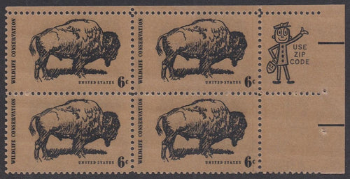 # 1392 (1970) Buffalo - Mr. Zip, BK/4, UR, MNH