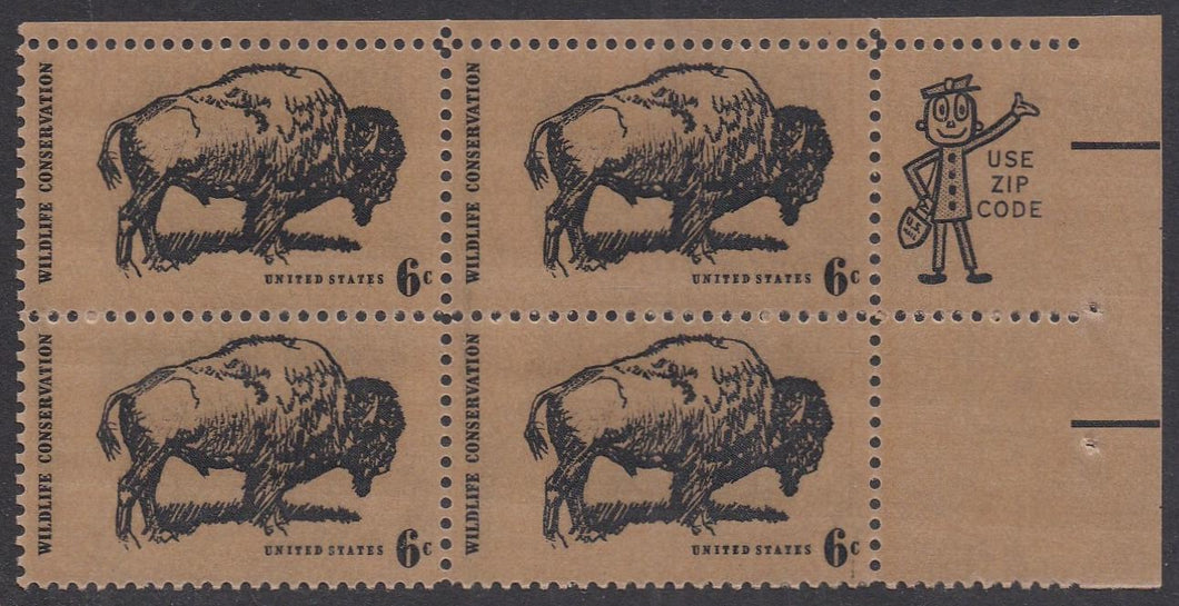 # 1392 (1970) Buffalo - Mr. Zip, BK/4, UR, MNH
