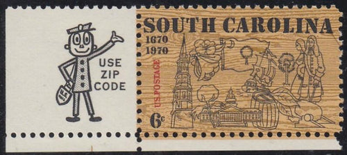 # 1407 (1970) South Carolina - Mr. Zip, Sgl, LL, MNH