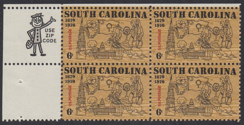 # 1407 (1970) South Carolina - Mr. Zip, BK/4, UL, MNH