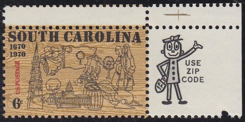 # 1407 (1970) South Carolina - Mr. Zip, Sgl, UR, MNH