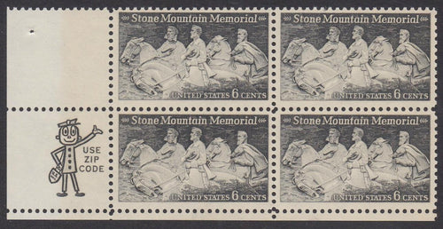 # 1408 (1970) Stone Mountain - Mr. Zip, BK/4, LL, MNH