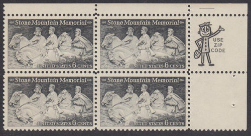 # 1408 (1970) Stone Mountain - Mr. Zip, BK/4, UR, MNH