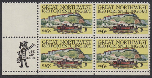 # 1409 (1970) Fort Snelling - Mr. Zip, BK/4, LL, MNH