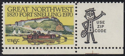 # 1409 (1970) Fort Snelling - Mr. Zip, Sgl, LR, MNH