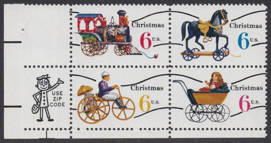 # 1415a-18a (1970) Xmas Toys, Type I, smooth gum, Precan - Mr. Zip, BK/4, LL, MNH