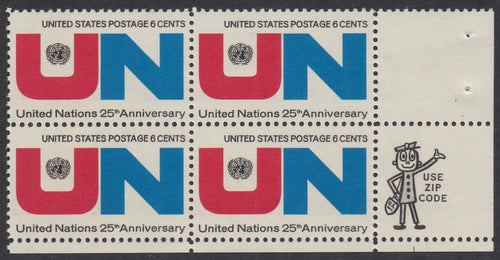 # 1419 (1970) United Nations - Mr. Zip, BK/4, LR, MNH