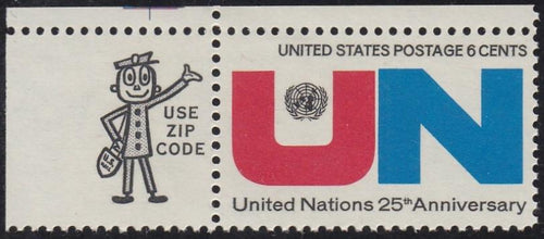 # 1419 (1970) United Nations - Mr. Zip, Sgl, UL, MNH