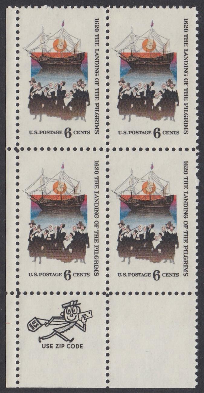 # 1420 (1970) Pilgrims - Mr. Zip, BK/4, LL, MNH