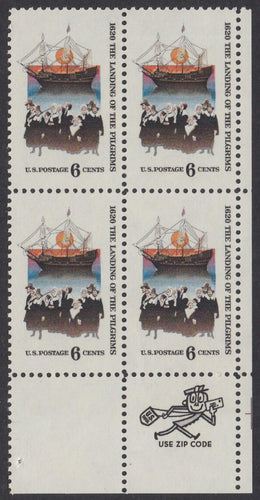 # 1420 (1970) Pilgrims - Mr. Zip, BK/4, LR, MNH