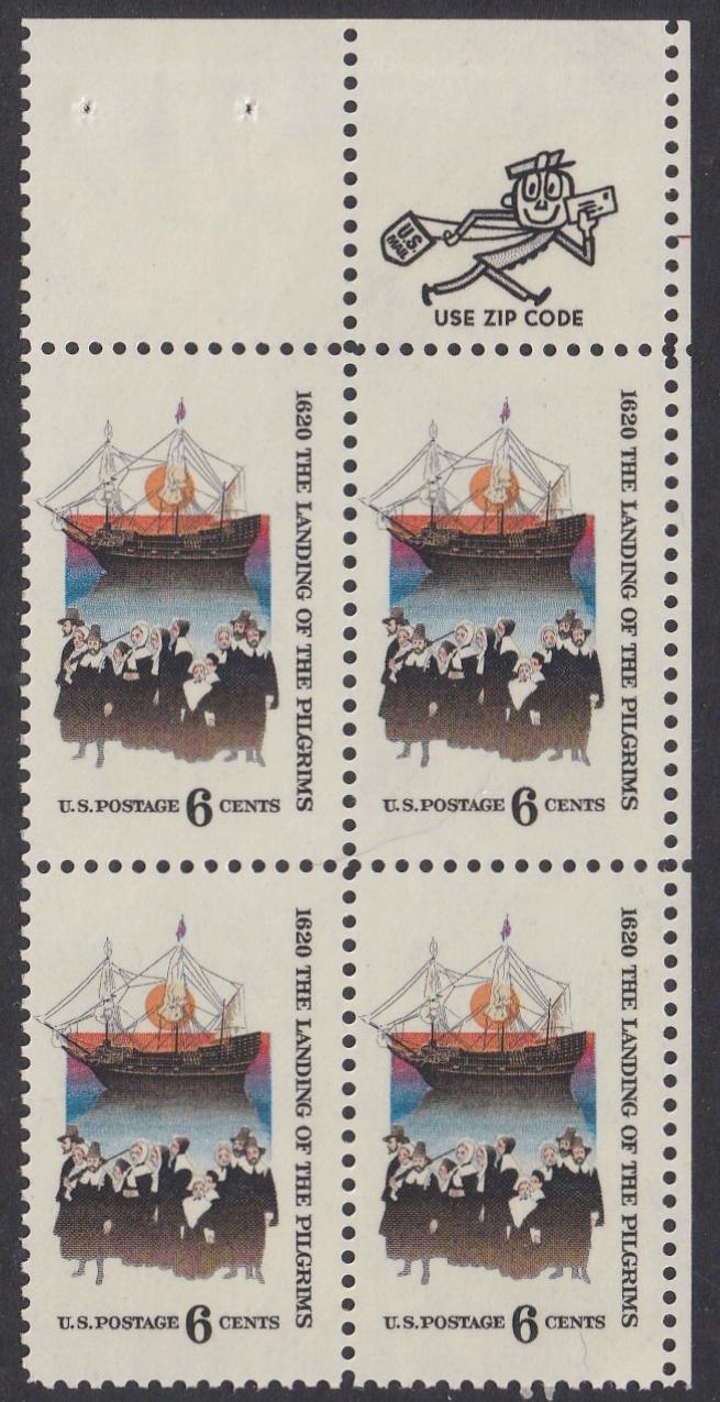 # 1420 (1970) Pilgrims - Mr. Zip, BK/4, UR, MNH