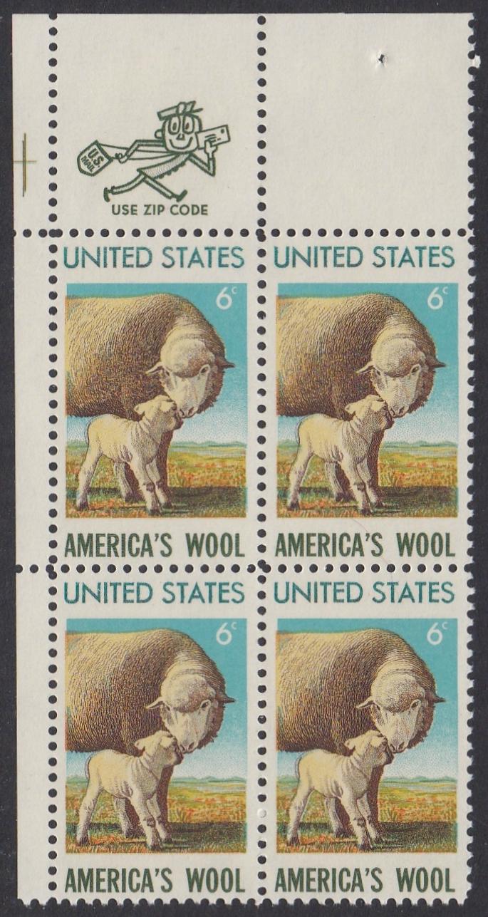 # 1423 (1971) Sheep - Mr. Zip, BK/4, UL, MNH
