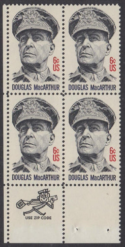 # 1424 (1971) MacArthur - Mr. Zip, BK/4, LL, MNH
