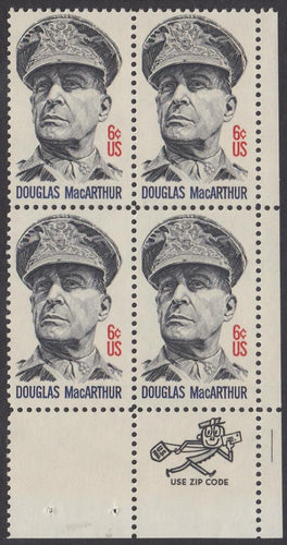 # 1424 (1971) MacArthur - Mr. Zip, BK/4, LR, MNH
