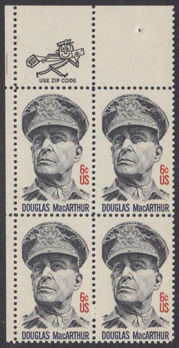 # 1424 (1971) MacArthur - Mr. Zip, BK/4, UL, MNH