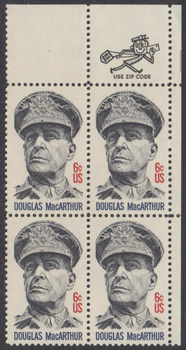 # 1424 (1971) MacArthur - Mr. Zip, BK/4, UR, MNH