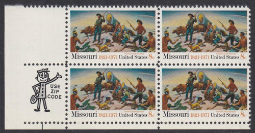 # 1426 (1971) Missouri Statehood - Mr. Zip, BK/4, LL, MNH
