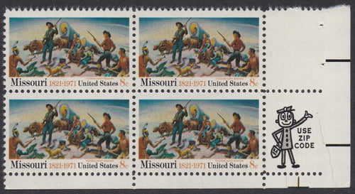 # 1426 (1971) Missouri Statehood - Mr. Zip, BK/4, LR, MNH