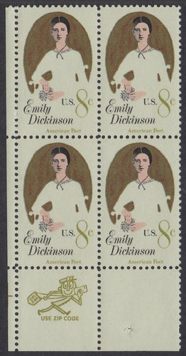 # 1436 (1971) Dickinson - Mr. Zip, BK/4, LL, MNH