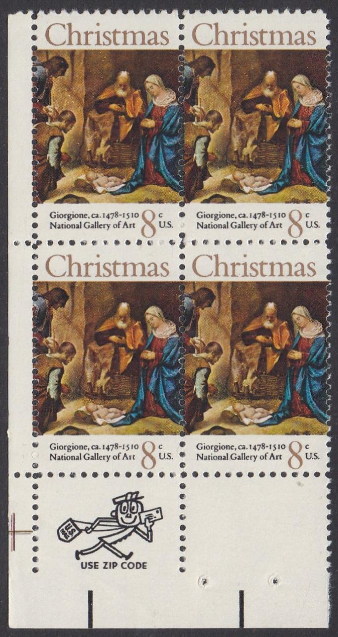 # 1444 (1971) Nativity - Mr. Zip, BK/4, LL, MNH