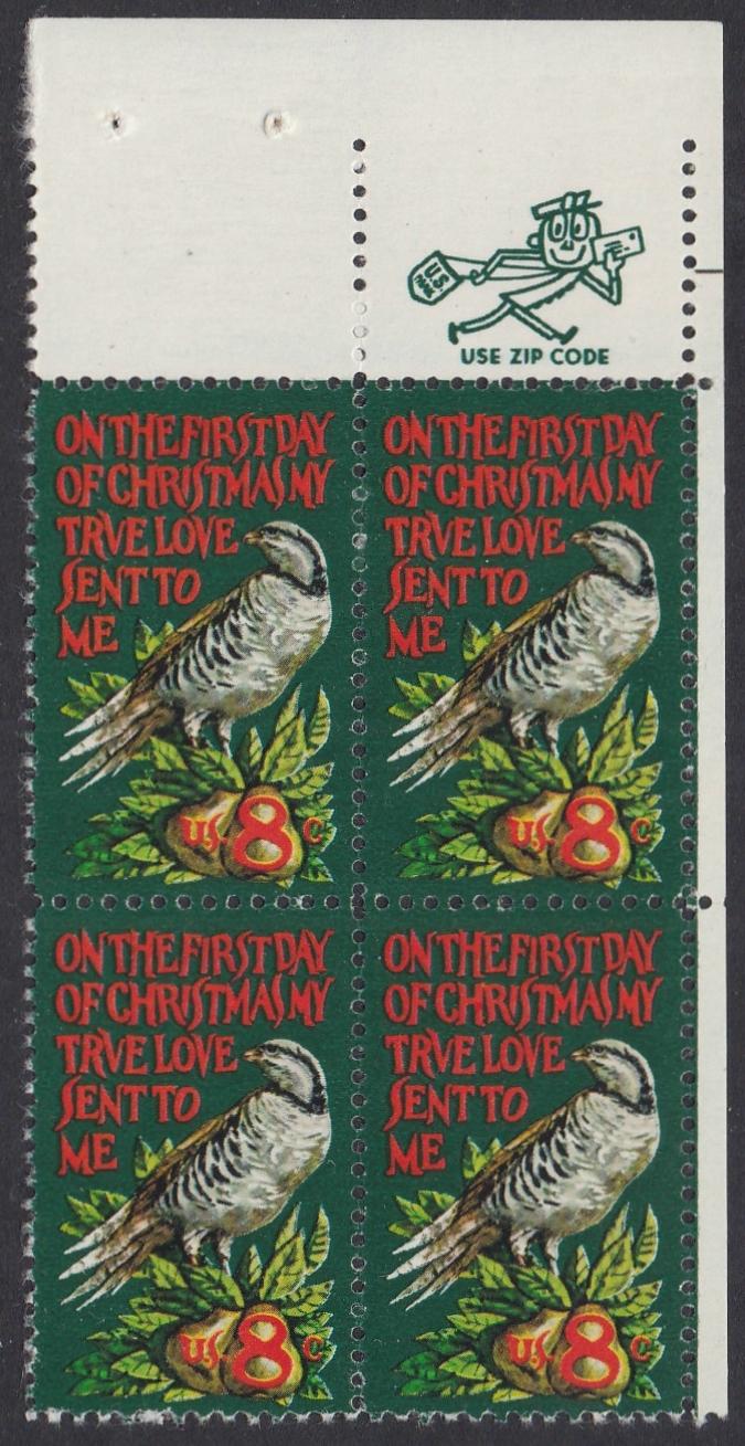 # 1445 (1971) Partridge in Pear Tree - Mr. Zip, BK/4, UR, MNH