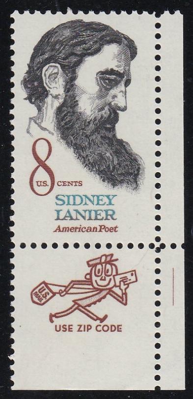 # 1446 (1972) Lanier - Mr. Zip, Sgl, LR, MNH