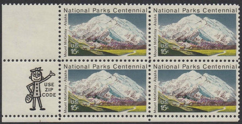 # 1454 (1972) Mt. McKinley - Mr. Zip, LL, BK/4, MNH