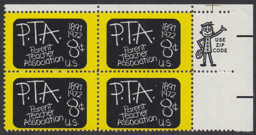 # 1463 (1972) PTA - Mr. Zip, BK/4, UR, MNH