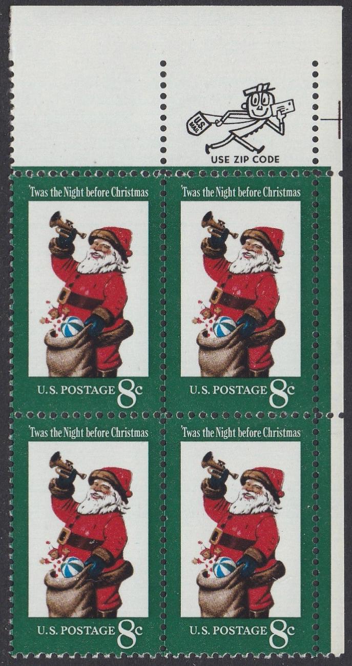 # 1472 (1972) Santa - Mr. Zip, BK/4, UR, MNH