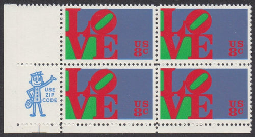 # 1475 (1973) Love - Mr. Zip, BK/4, LL, MNH